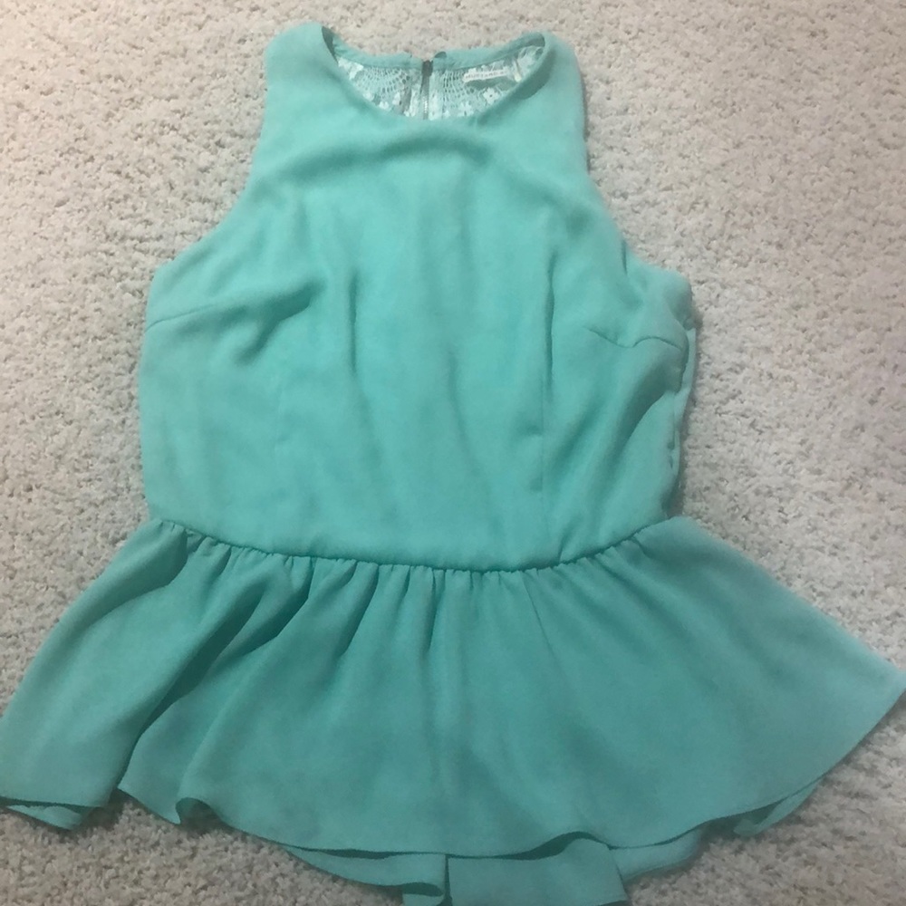 Green top with lace